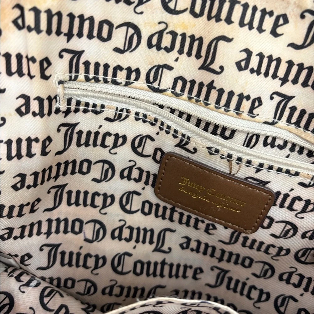 Juicy Couture Brown Logo Dome Satchel with Gold Chain